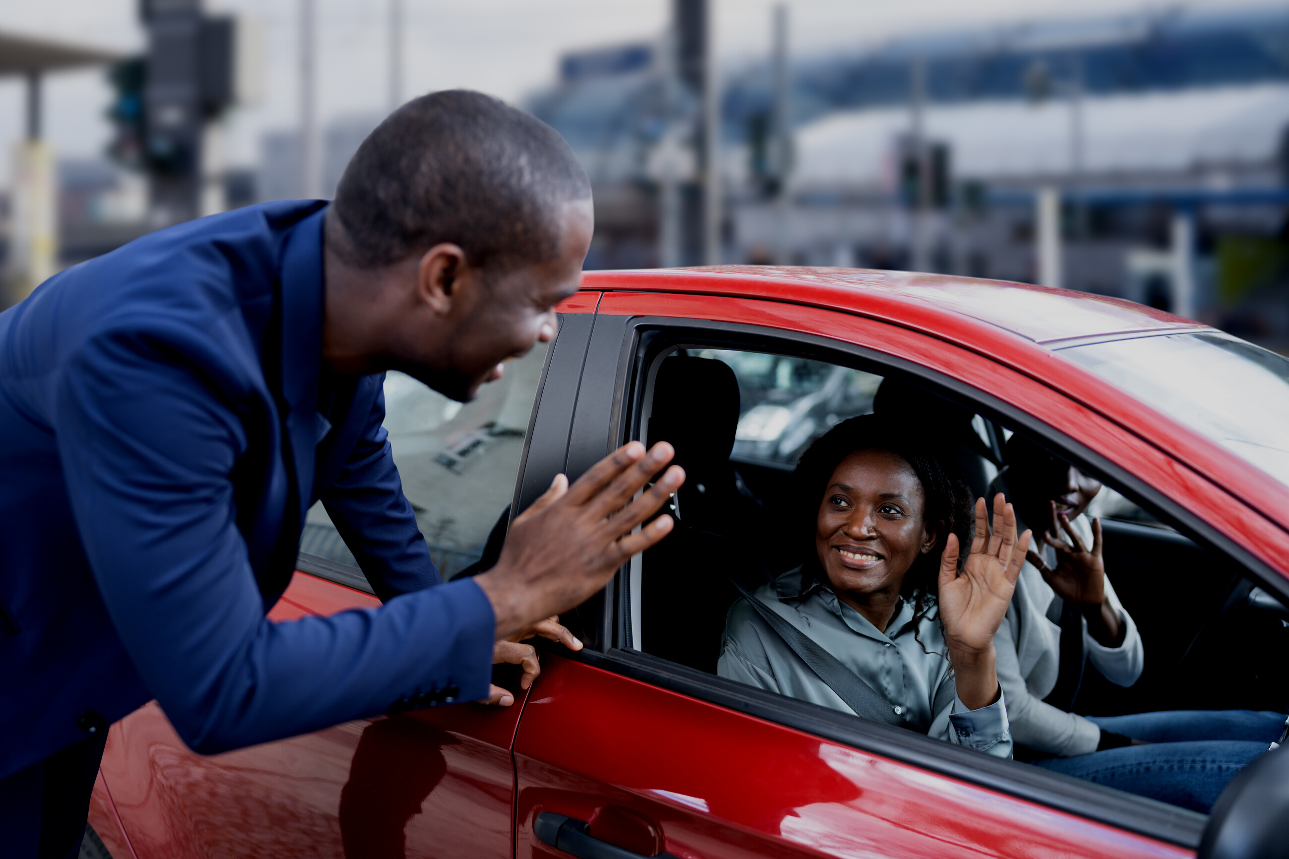 Carpool Ride Sharing. African People